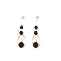 Black Rose Gold Ball Loop Stick Earrings - link has visual effect only