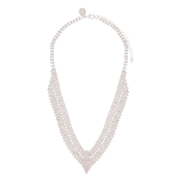 Silver Tiered Diamante Princess Necklace