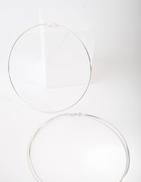 Silver Polished Large Hoop Earrings - link has visual effect only