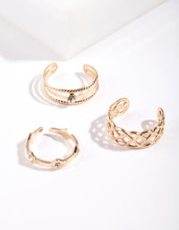 Gold Lattice Toe Ring Pack - link has visual effect only