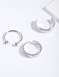 Rhodium Open Diamante Toe Ring Pack - link has visual effect only