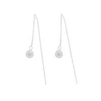 Sterling Silver Diamante Bead Thread Earrings - link has visual effect only