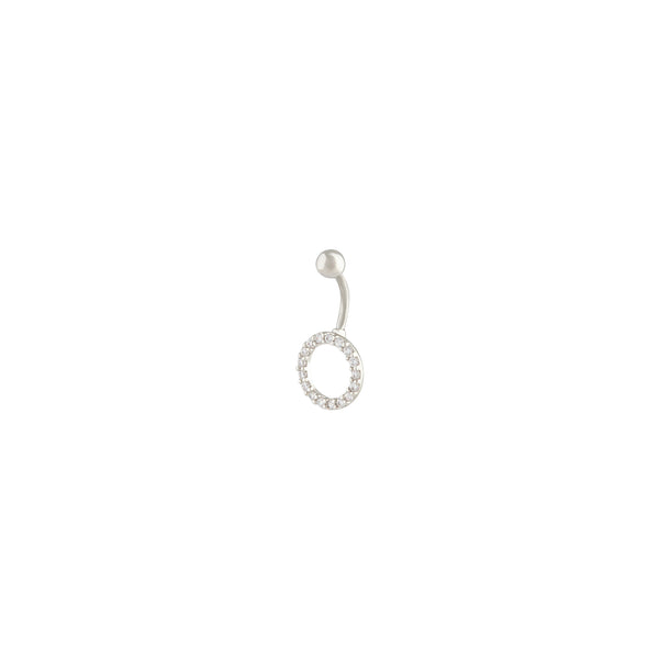 Surgical Steel Cubic Zirconia Open Ring Belly Bar