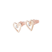 Rose Gold Diamante Cut-out Heart Earrings - link has visual effect only