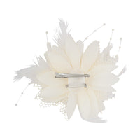 White Texture Mixed Feather Corsage Clip - link has visual effect only