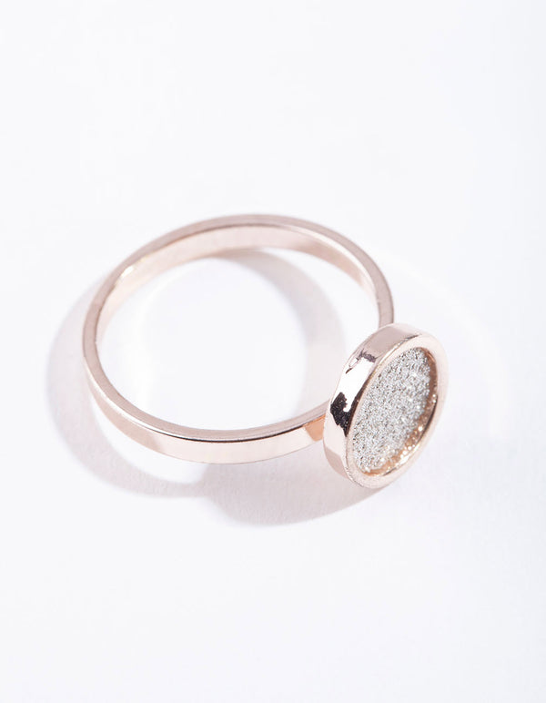 Rose Gold Circle Glitter Paper Ring