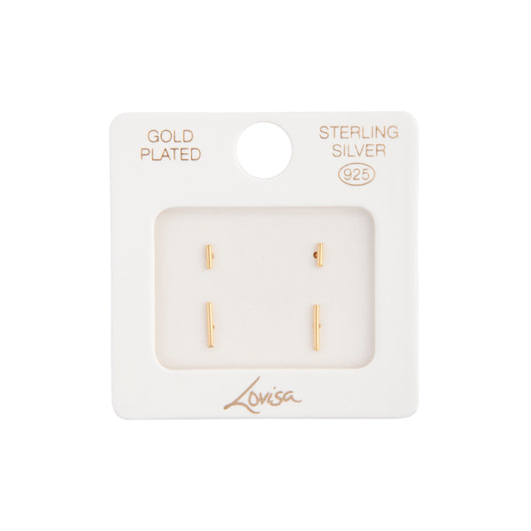 Gold Plated Sterling Silver Stick Earrings Duet