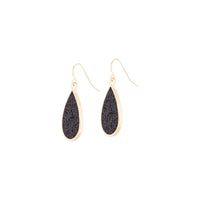 Black Gold Glitter Teardrop Earrings - link has visual effect only