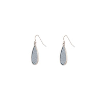 Rhodium Glitter Teardrop Earrings - link has visual effect only