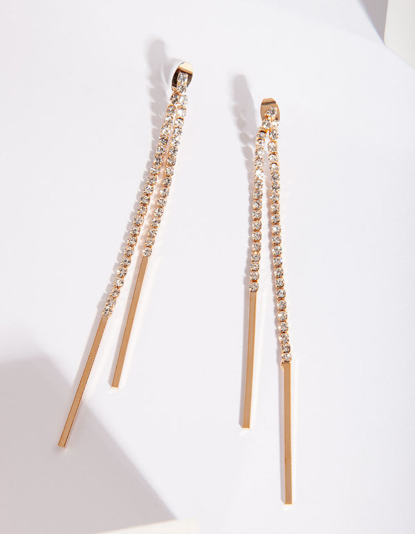 Gold Cup Chain Drop Earrings