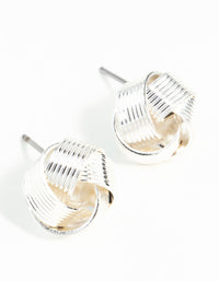 Silver Knot Textured Earrings - link has visual effect only