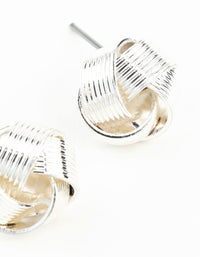 Silver Knot Textured Earrings - link has visual effect only