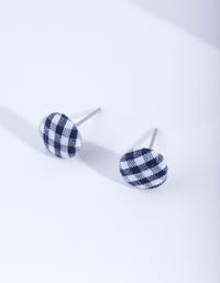 Gingham Button Stud Earrings - link has visual effect only