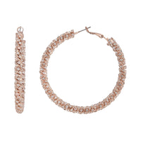 Rose Gold Large Cup Chain Diamante Hoop Earrings - link has visual effect only