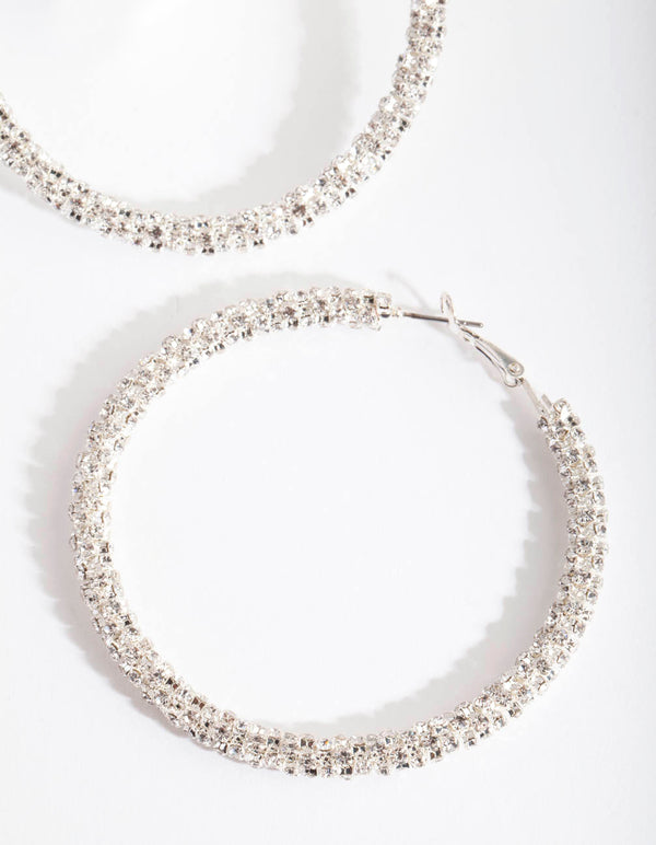 Diamante Hoop Earrings Lovisa
