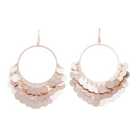 Rose Gold Drop Hoop Sequin Earrings - link has visual effect only