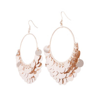 Rose Gold Drop Hoop Sequin Earrings - link has visual effect only