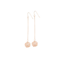 Rose Gold Wire Wrap Ball Drop Earrings - link has visual effect only