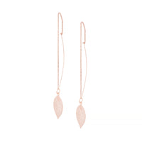 Rose Gold Filigree Leaf Thread Through Earrings - link has visual effect only