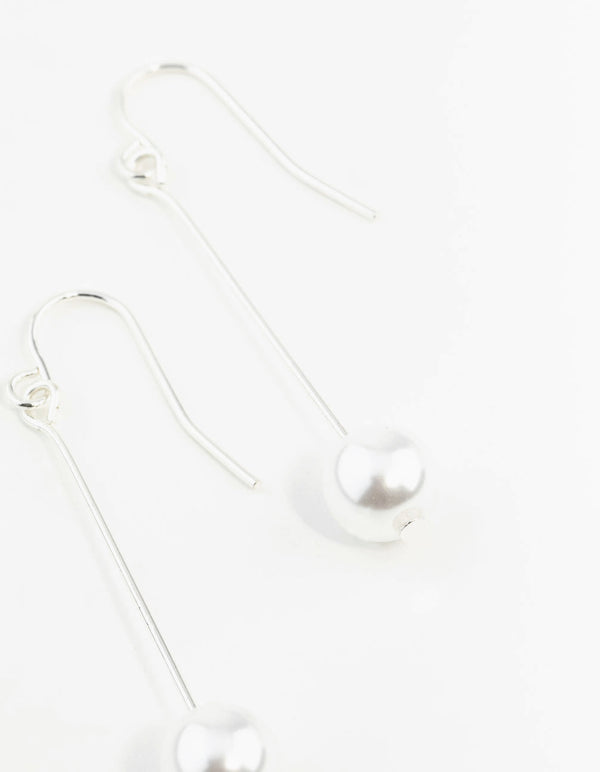 Fine Silver Pin Pearl Drop Earrings Lovisa