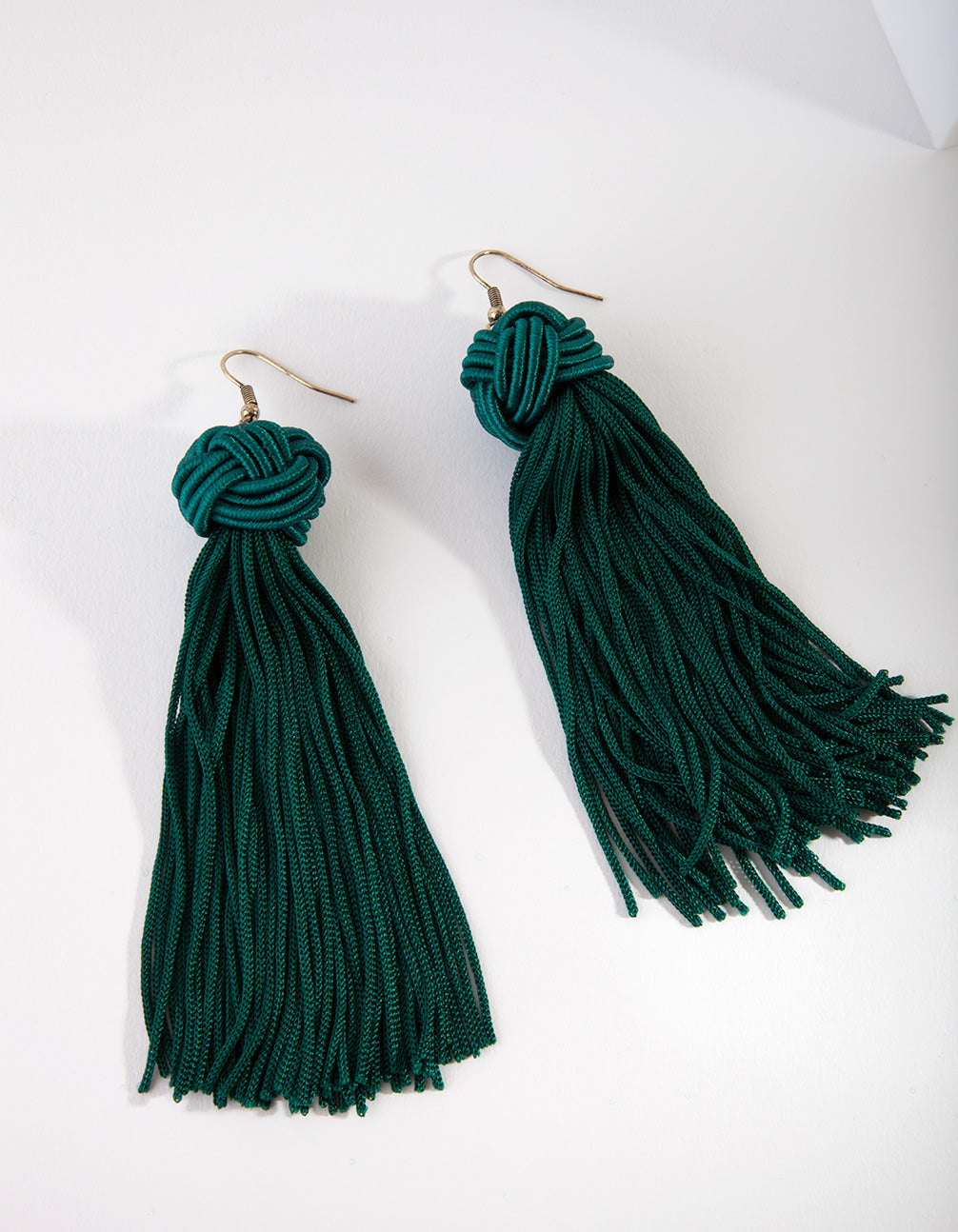 Emerald Green Plait Ball Tassel Earrings Lovisa