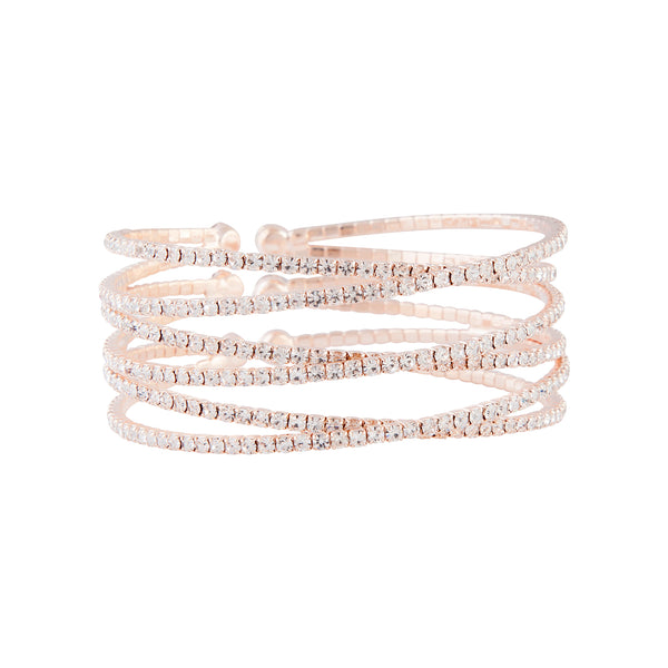 Rose Gold Diamante Zig Zag Cuff