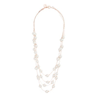 Rose Gold Layered Pearl Station Necklace - link has visual effect only