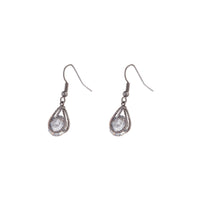 Gunmetal Cubic Zirconia Teardrop Earrings - link has visual effect only