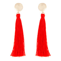 Red Gold Tassel Drop Disc Stud Earrings - link has visual effect only