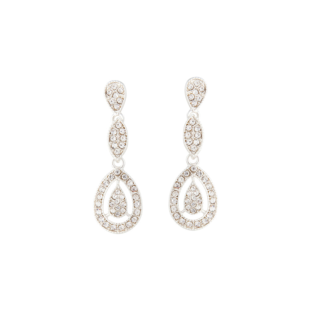 Silver Diamante Stone Set Cut-Out Earring - Lovisa