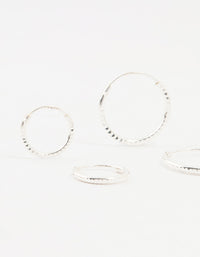 Sterling Silver Graduated Mini Hoop Pack - link has visual effect only