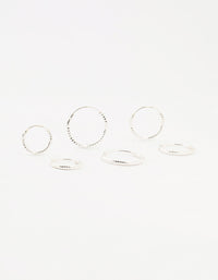 Sterling Silver Graduated Mini Hoop Pack - link has visual effect only