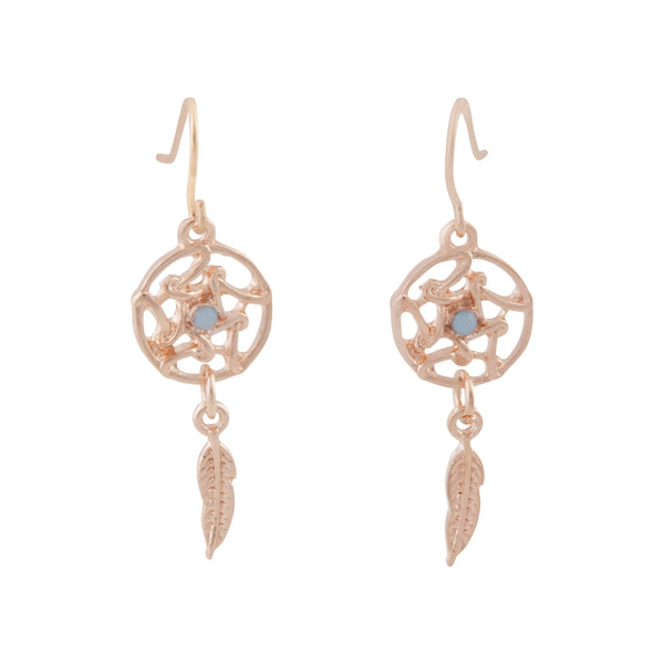 Rose Gold Mini Dreamcatcher Earrings