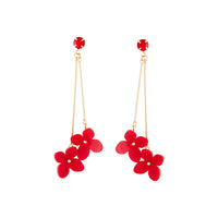 Red Acrylic Floral Drop Earrings - link has visual effect only