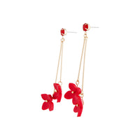 Red Acrylic Floral Drop Earrings - link has visual effect only