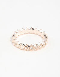 Rose Gold Diamante Band Ring - link has visual effect only