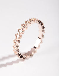 Rose Gold Diamante Band Ring - link has visual effect only