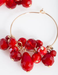 Red Gold Facet Bead Charm Hoop - link has visual effect only