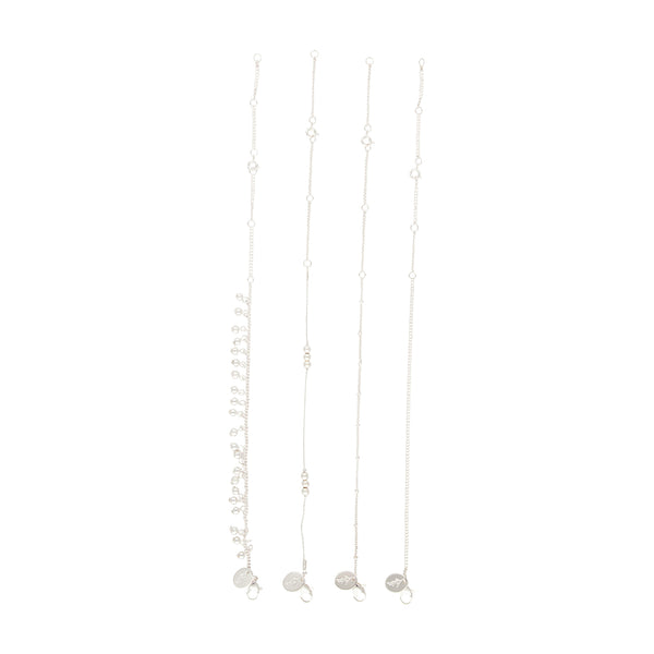 Silver Dangle Ball Anklet Pack