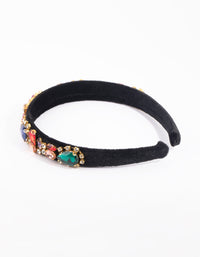 Fuzzy Multi-Coloured Jewel Headband - link has visual effect only