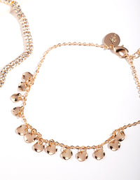 Gold Classic Diamante Chain Anklet Duet - link has visual effect only