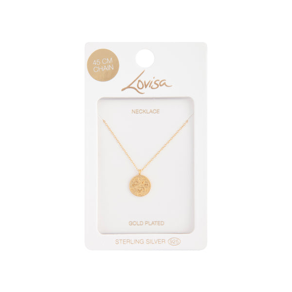 Gold Plated Sterling Silver Sixpence Necklace