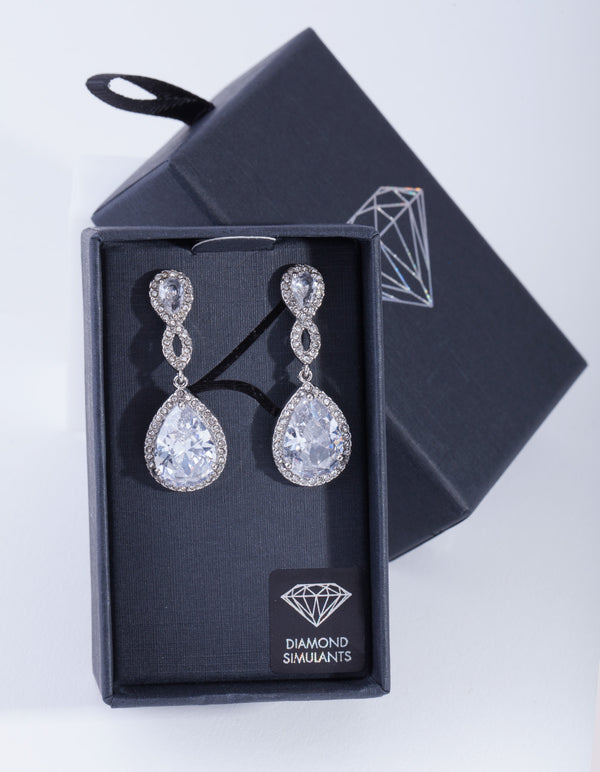 Crystal Twist Teardrop Earring