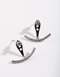 Diamond Simulant Line Jacket Earrings - link has visual effect only