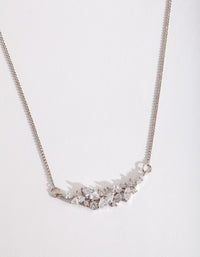 Silver Crystal Navette Cluster Necklace - link has visual effect only