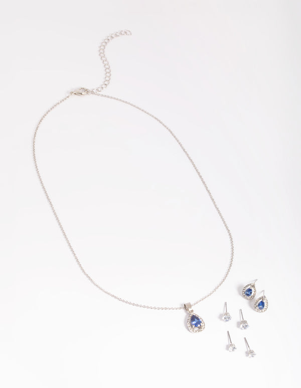 Teardrop Crystal Earrings & Necklace Set - Lovisa