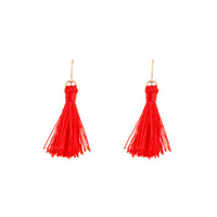 Gold Red Mini Tassel Earrings - link has visual effect only