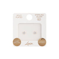 Gold Plated Sterling Silver Cubic Zirconia 1/4 Carat Stud Earrings - link has visual effect only