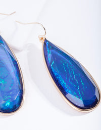 Blue Faux Opal Drop Earrings - link has visual effect only