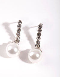 Silver Mini Dia&Pearl Drop Earrings - link has visual effect only